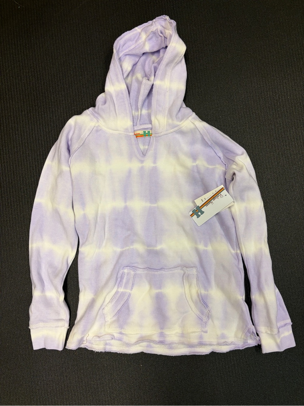 Vintage Havana Lavender & White Tie-Dye Hoodie Sweatshirt